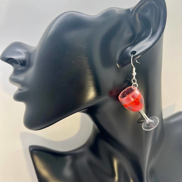 Wine Earrings - New Years Eve Earrings - Champagne Earrings - Alcohol Earrings - Picture 6 of 7